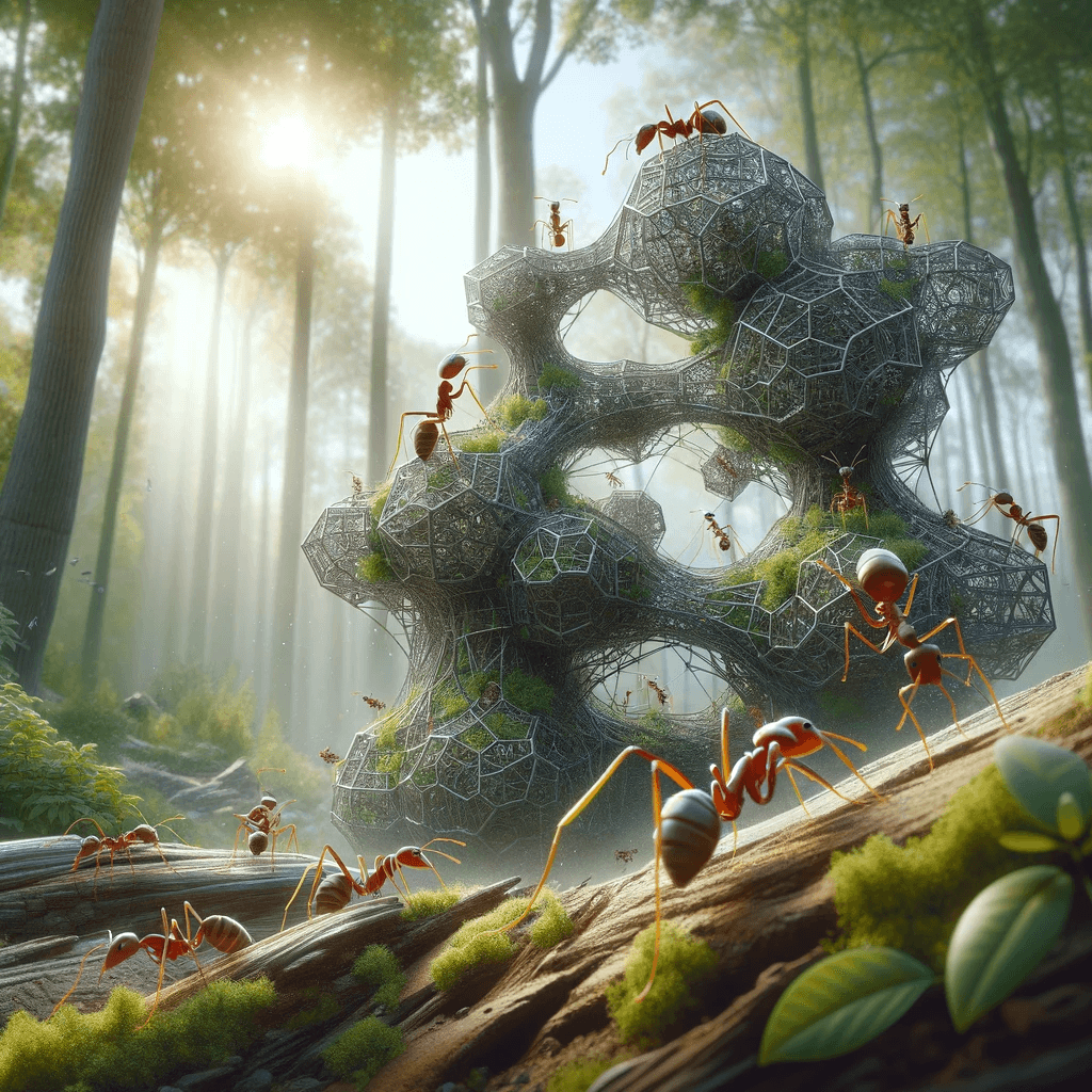 Муравьи строят сложную структуру в природе