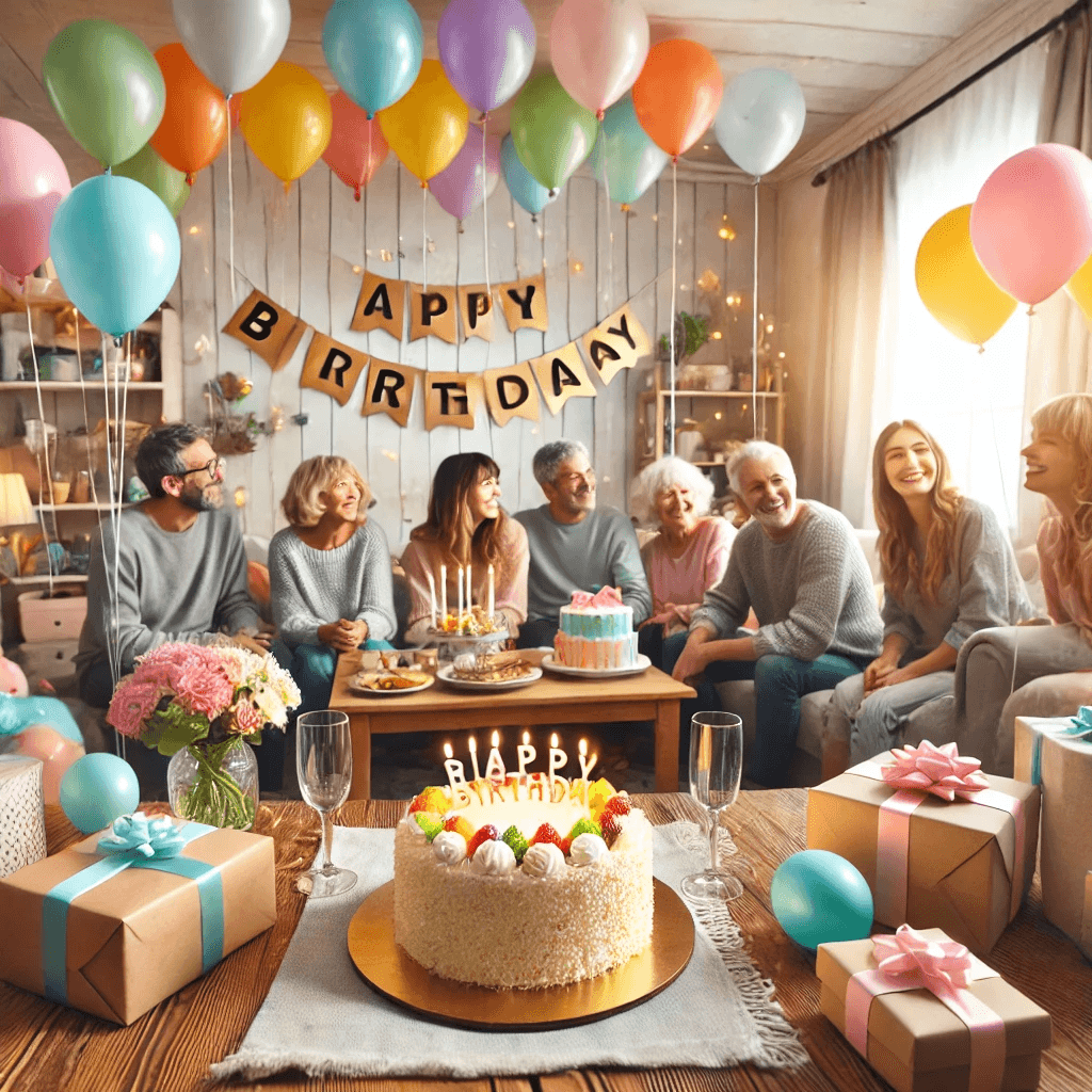 Праздничная сцена в уютной гостиной